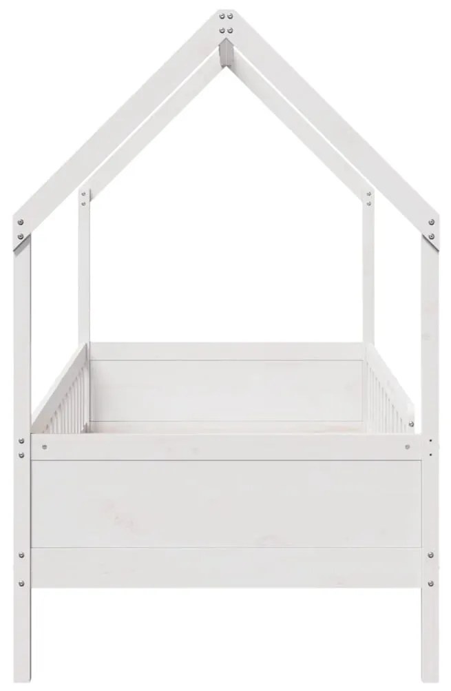 Cama infantil formato de casa 90x190 cm pinho maciço branco