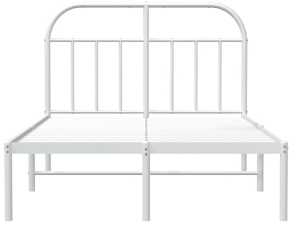 Estrutura de cama com cabeceira 120x200 cm metal branco