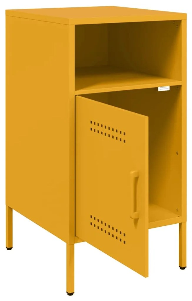Mesa de cabeceira 36x39x68 cm aço amarelo mostarda