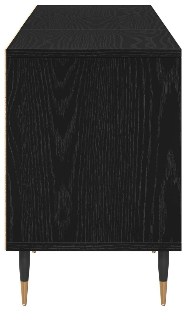 Armário para TV vidaXL Preto Carvalho 150x30x44,5 cm Madeira Reestrutu