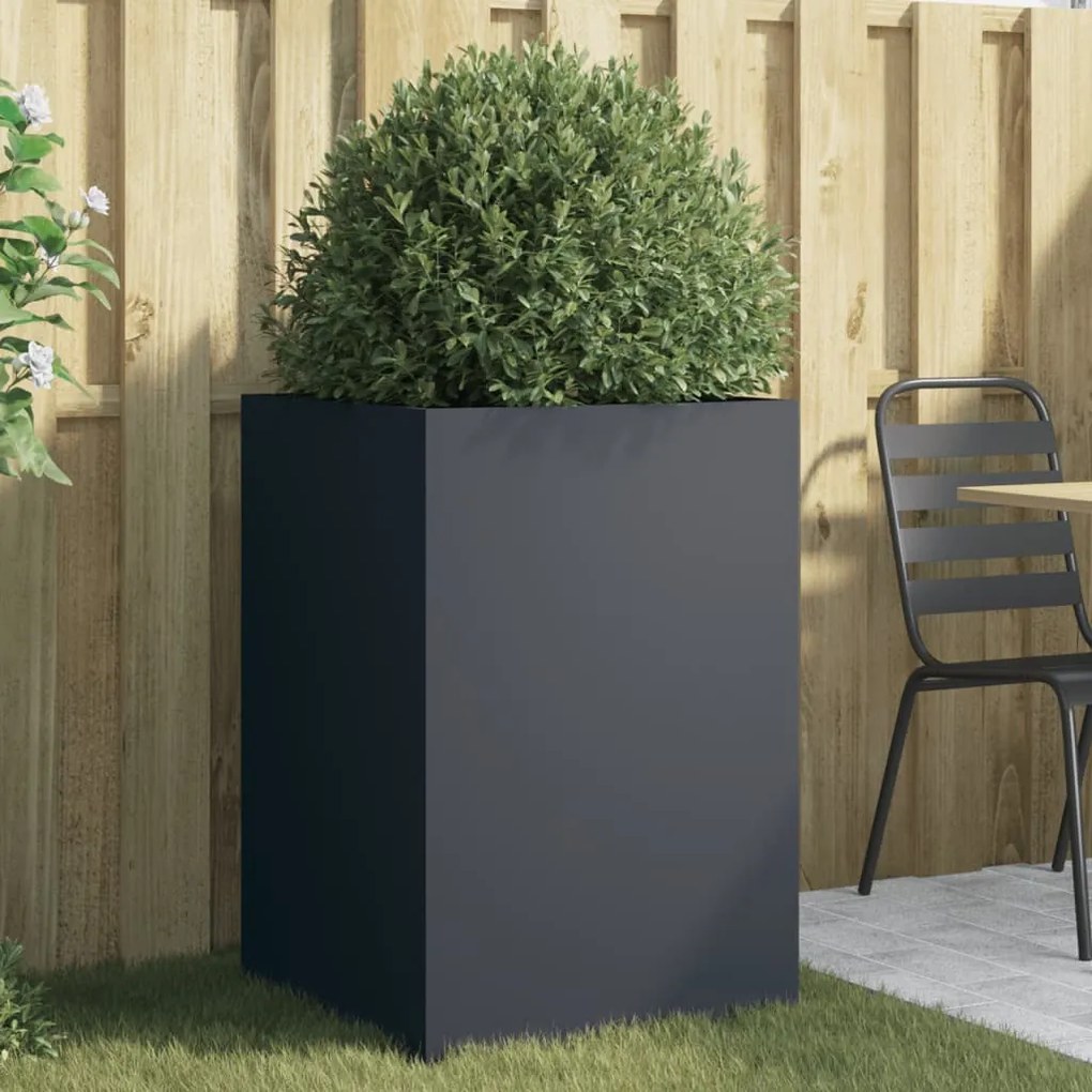 vidaXL Vaso/floreira 52x48x75 cm aço antracite