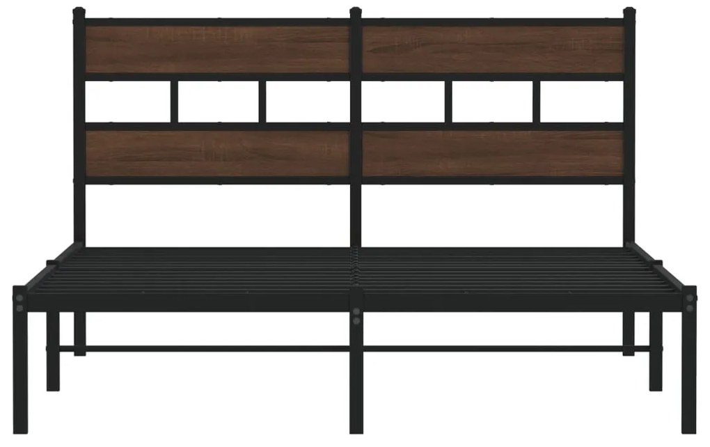 Cama sem colchão com cabeceira 137x190 cm carvalho castanho
