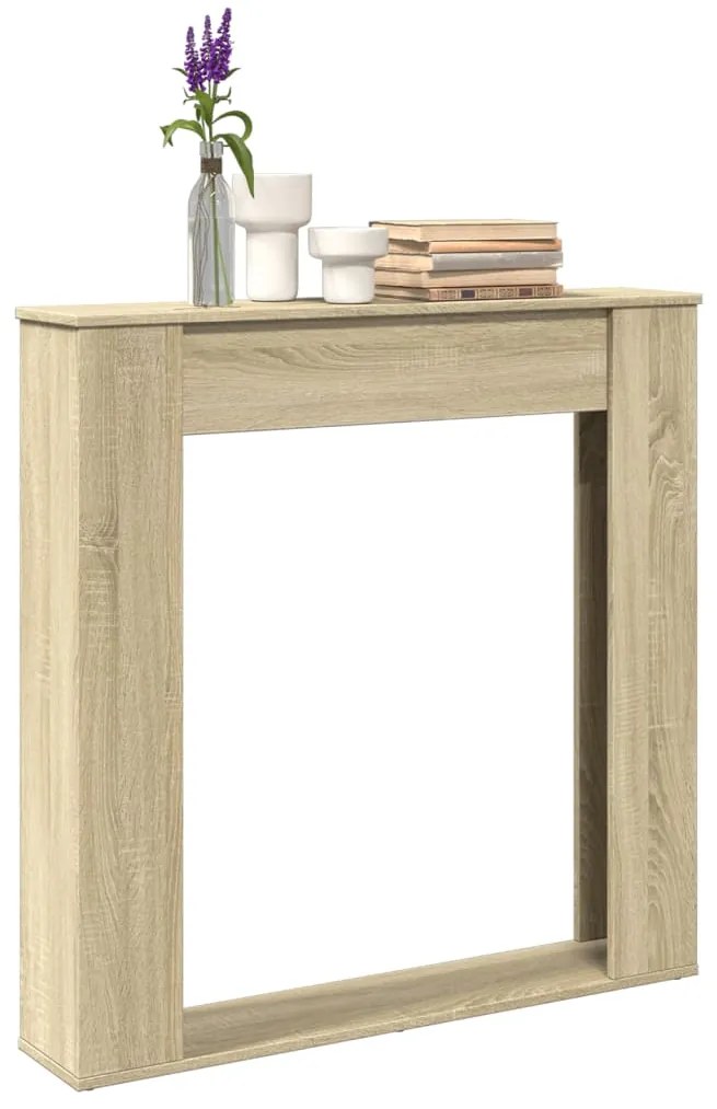 vidaXL Cornija lareira 100x20x100 cm derivados madeira carvalho sonoma