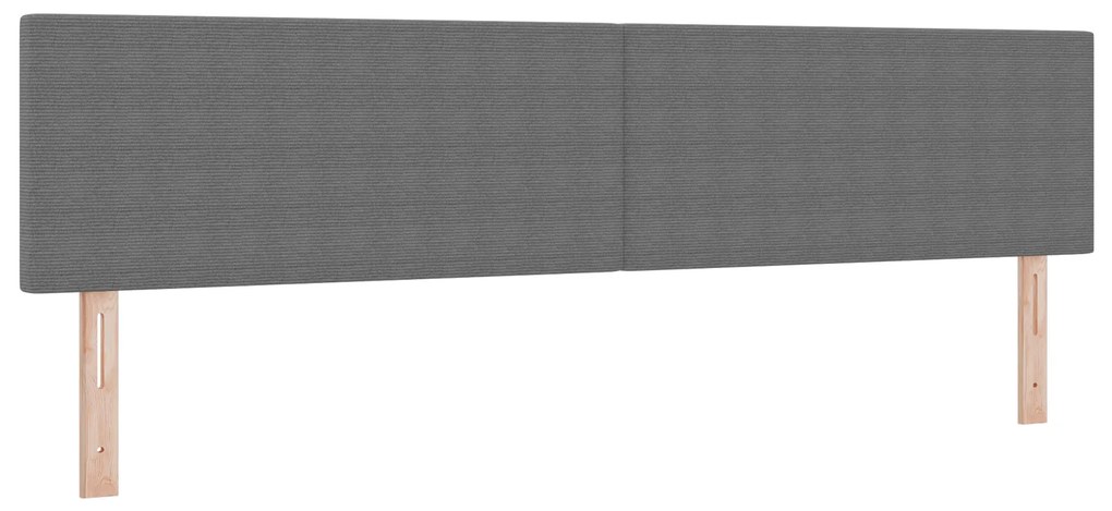 Cama Box da com Colchão Cinza 200x200 cm Tecido de Veludo Cotelê
