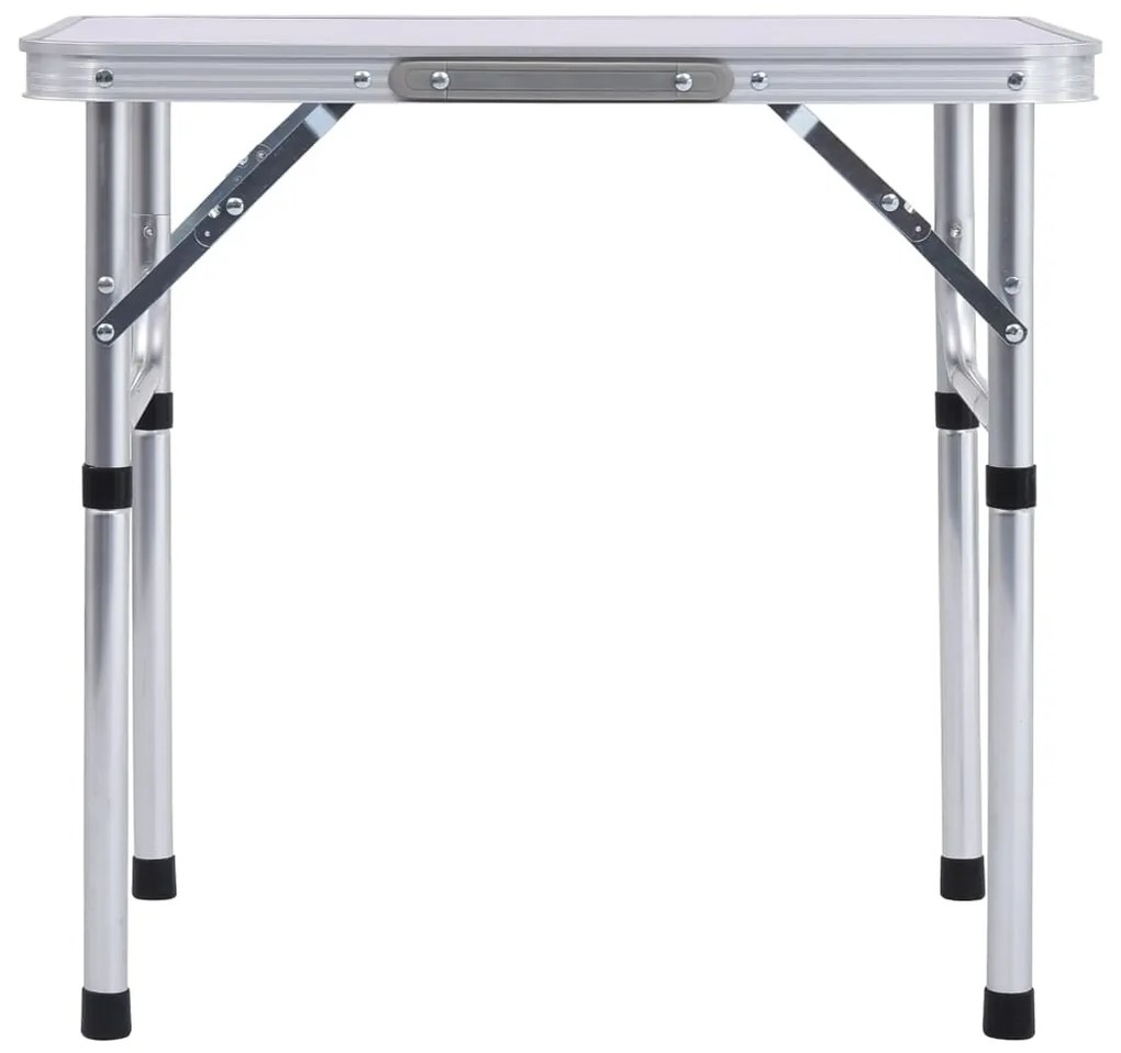 Mesa de campismo dobrável 60x45 cm alumínio branco