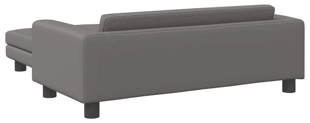 Cama para cães com extensão 100x50x30 cm couro artificial cinza