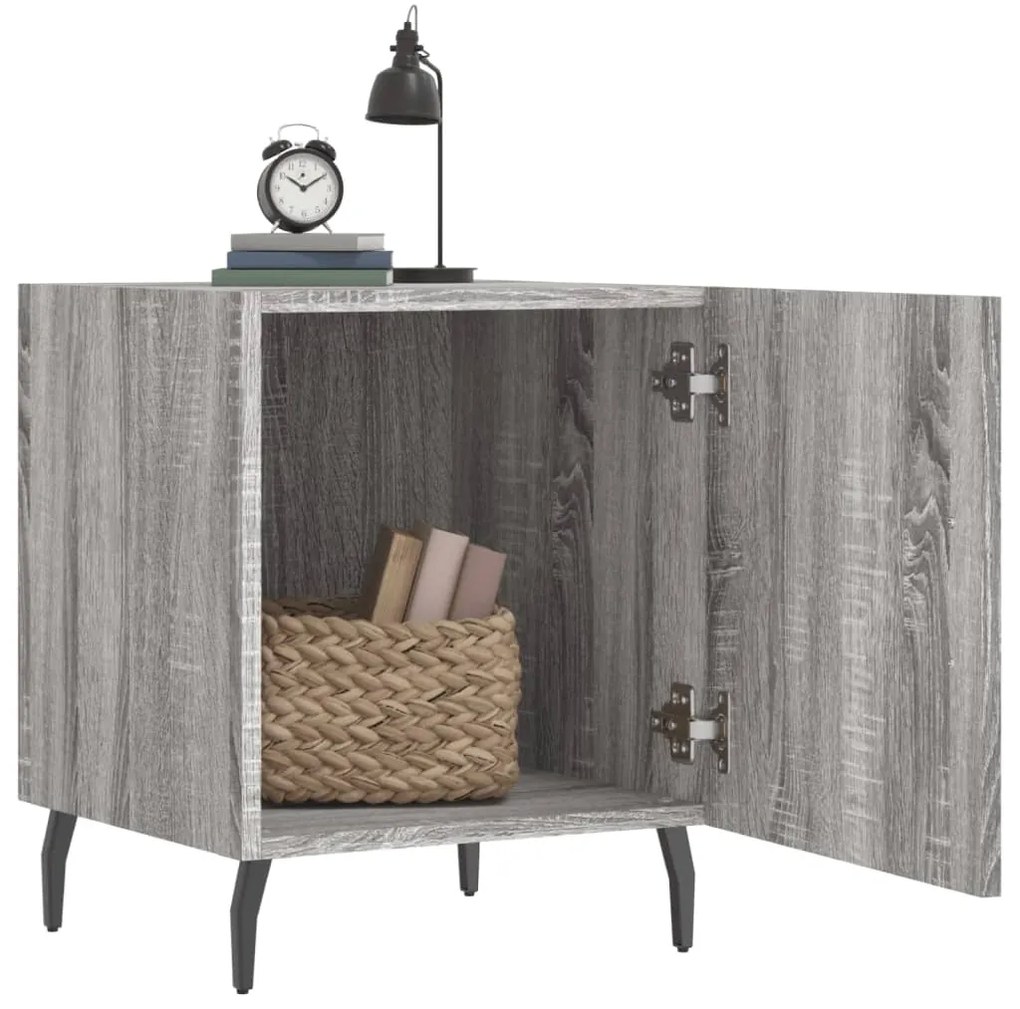 Mesa cabeceira 40x40x50 cm derivados de madeira cinzento sonoma