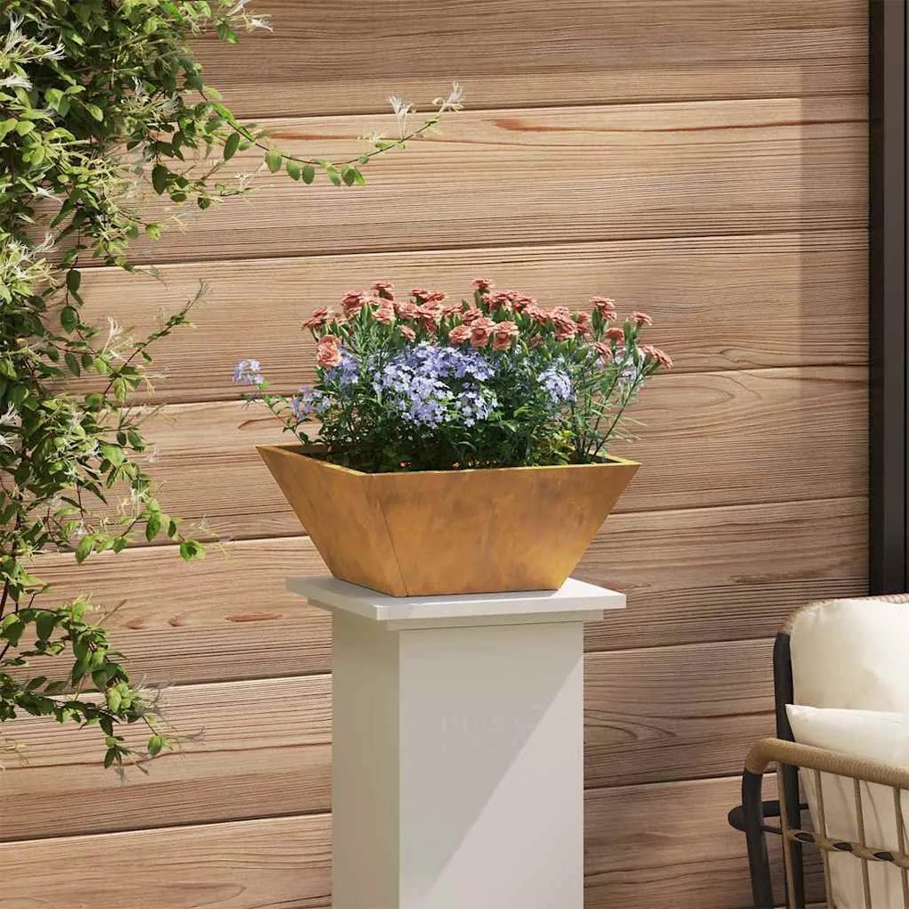 Jardineira em Forma de Bowl 35x35x15 cm de Aço Envelhecido da