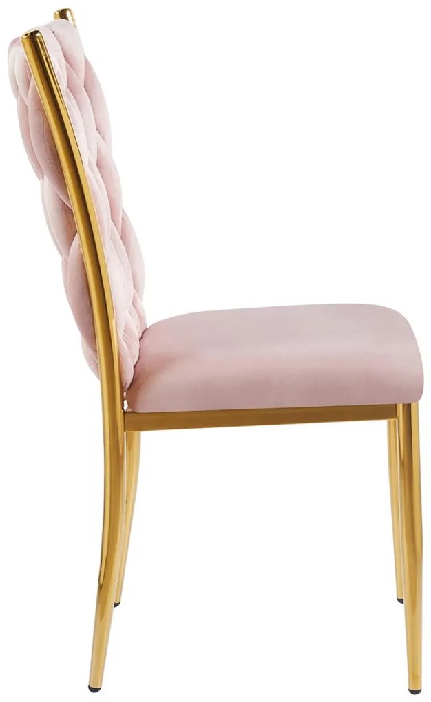 Cadeira Wiwen Golden Veludo - Rosa