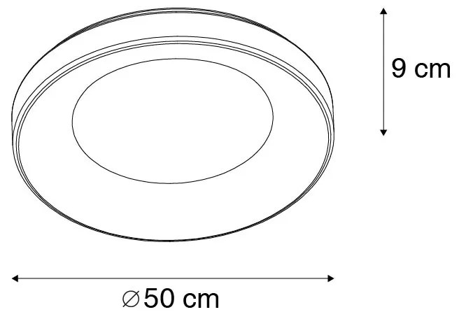 Candeeiro de teto moderno cinza escuro com LED regulável em 3 etapas - Steffie Moderno