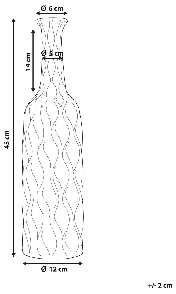 Vaso de cerâmica grés prateada 45 cm BASSANIA Beliani