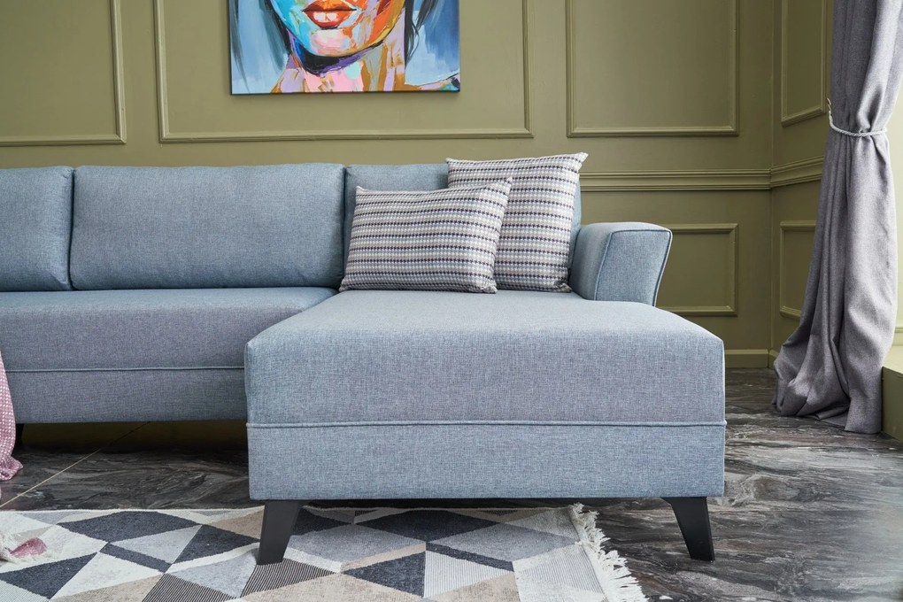 Sofá-Cama de Canto Eris – Azul – 300 x 78 x 202 cm