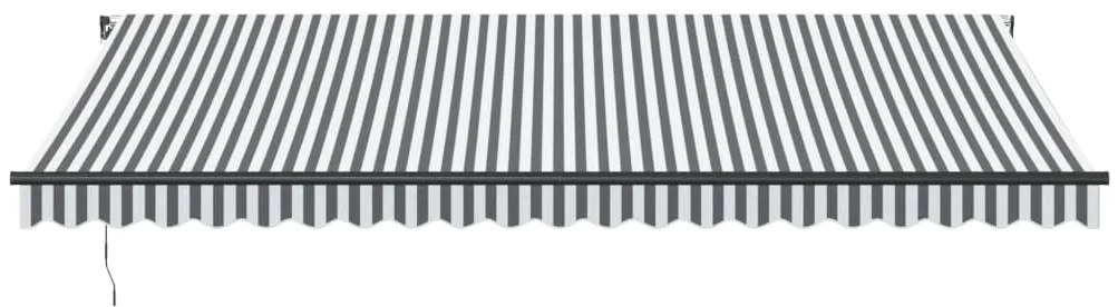 Toldo retrátil manual 500x300 cm antracite e branco
