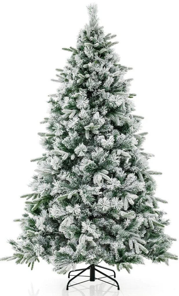Árvore de Natal Artificial, Luzes LED Brancas Quentes 130 x 56 x 215 cm Verde