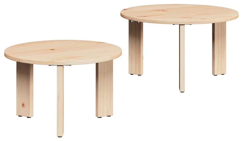 Conjunto de Mesas de Café 2 pcs Natural 47.5 x 47.5 x 27 cm
