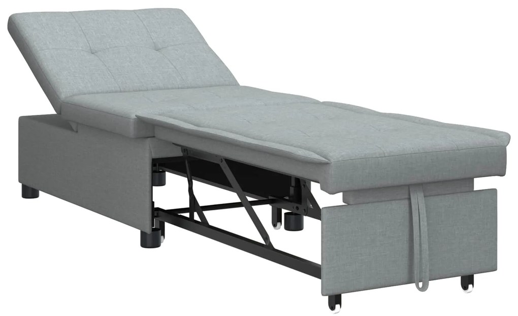 vidaXL Sofá-cama retrátil Cinzento-claro 194 x 50 x 82 cm