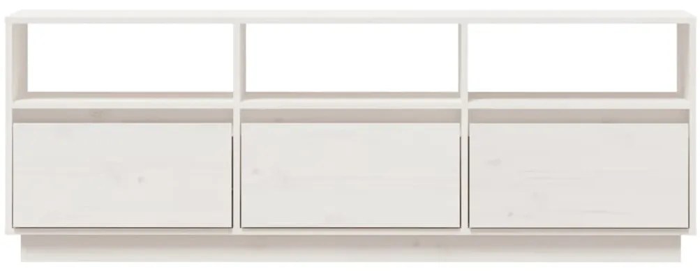Móvel de TV 140x37x50 cm madeira de pinho maciça branco