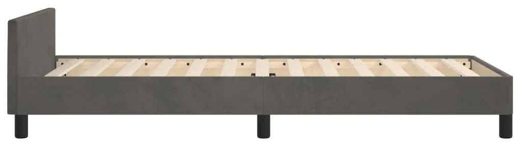 Estrutura de cama sem colchão 80x200 cm veludo cinzento-escuro