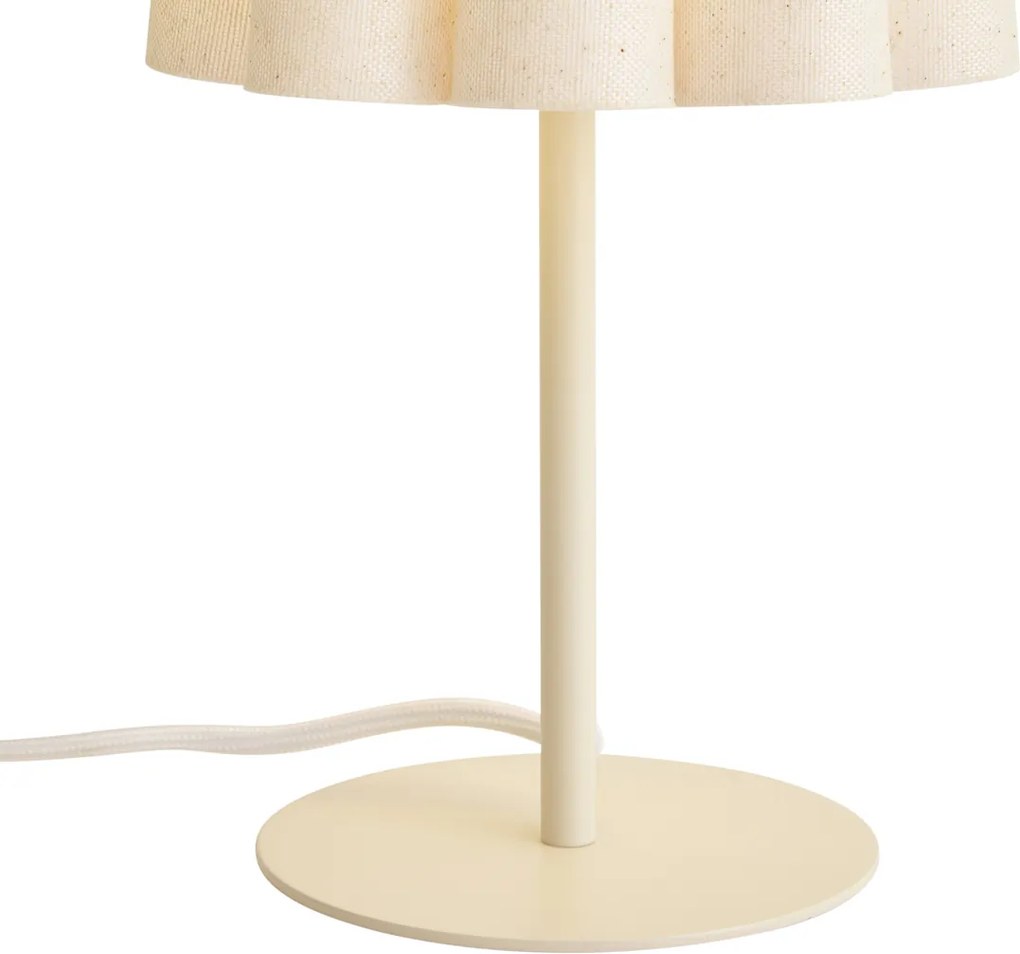 Candeeiro de Mesa Japandi Bege com Abajur de Tecido 35cm - Jenni
