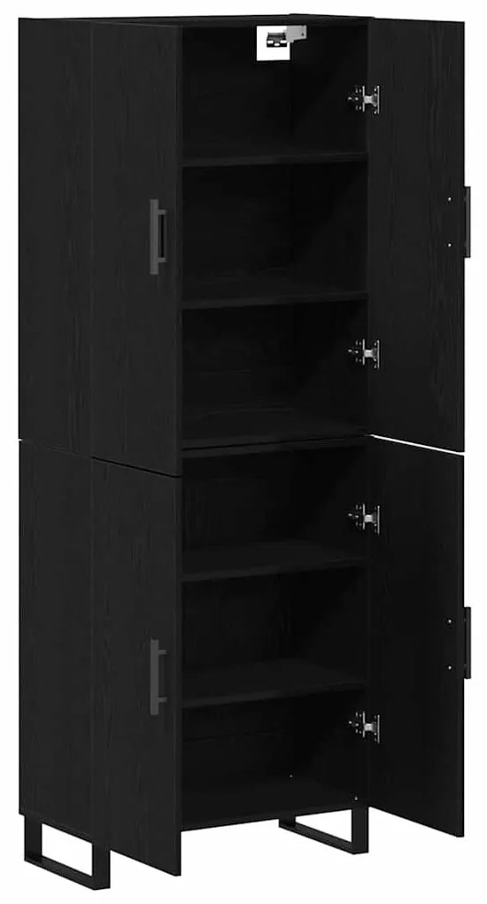 Cabinetes vidaXL 2 pcs Carvalho Preto 69,5x34x180 cm Madeira de engenh