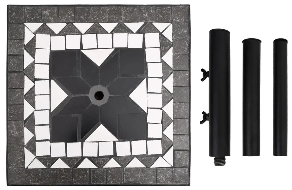 Base p/ guarda-sol quadrada 12 kg preto e branco