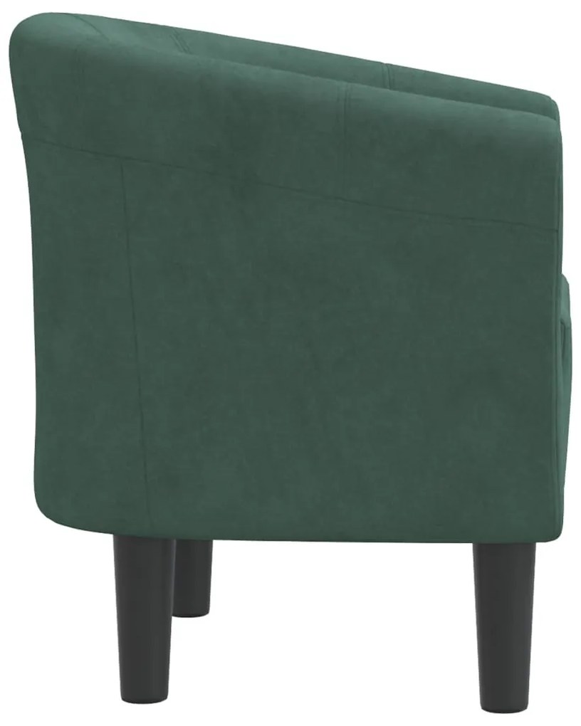 Poltrona veludo verde-escuro