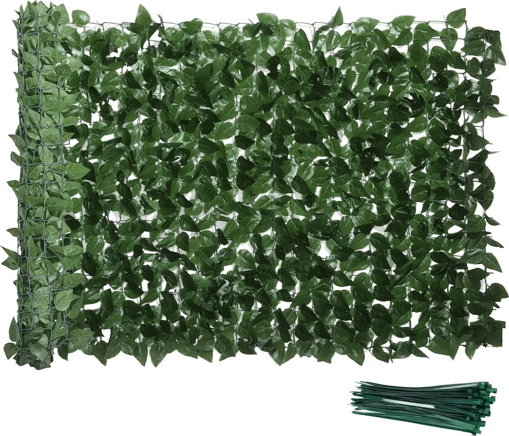 Sebe artificial para proteção visual, decoração, rolo de 3 m de comprimento x 1 m de altura, folhagem realista de faia, proteção UV, folhas de seda, v