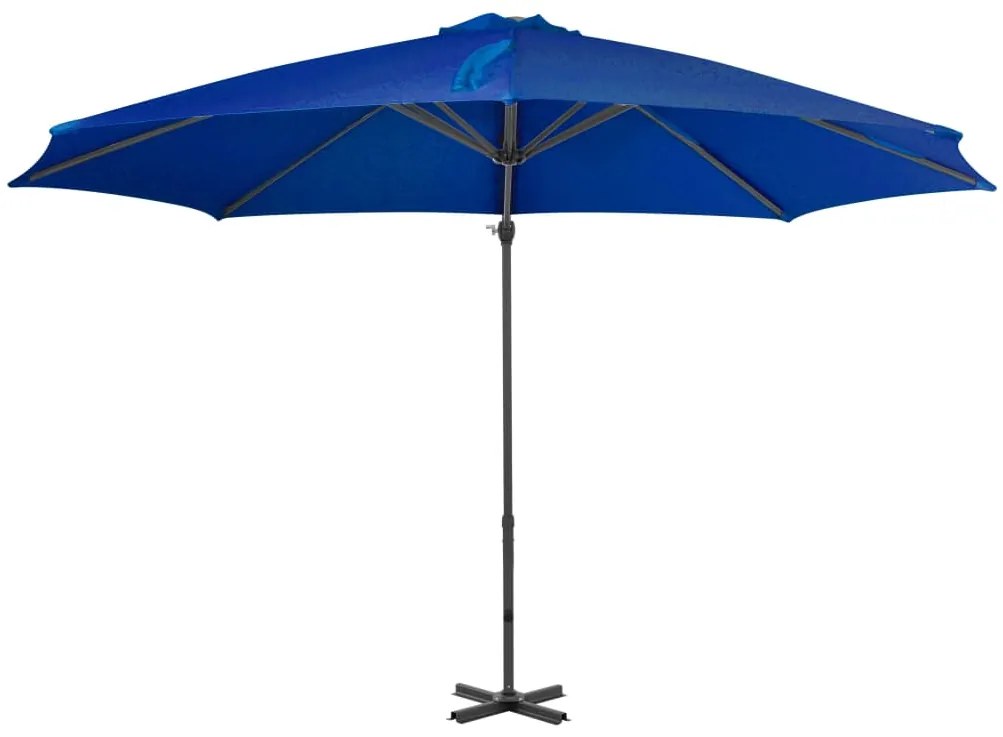 Guarda-sol cantilever com poste alumínio 300 cm azul ciano