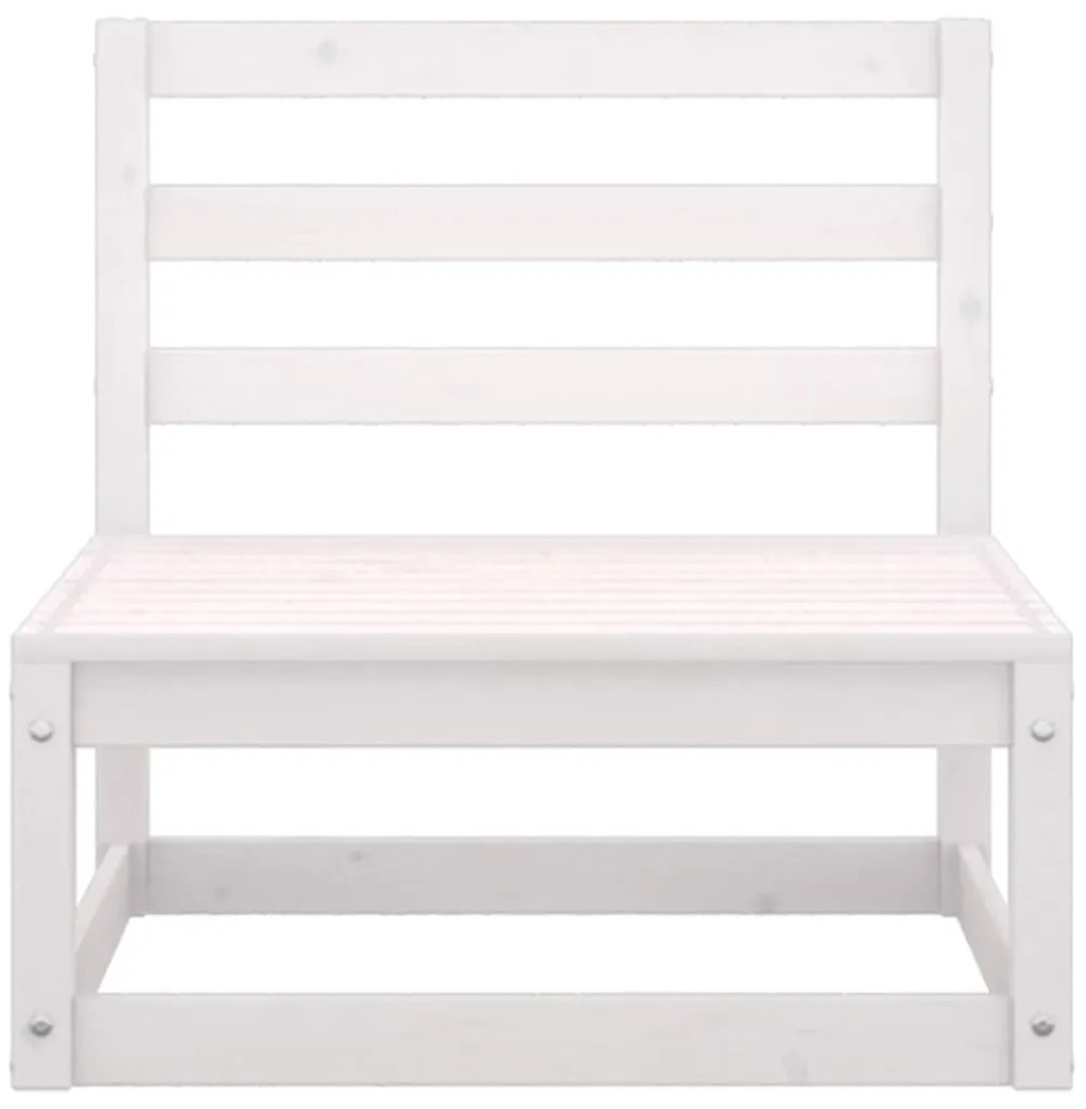 4 pcs conjunto lounge de jardim pinho maciço branco