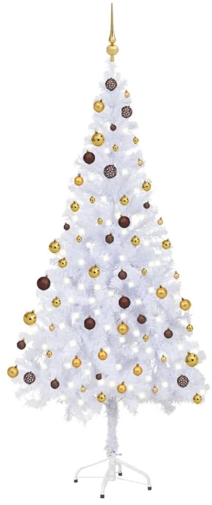 3077494 vidaXL Árvore de Natal artificial c/ LEDs e bolas 180 cm 620 ramos