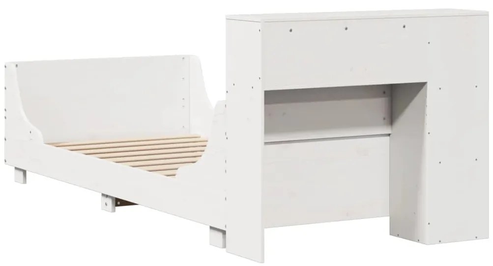 Cama sem colchão 90x200 cm madeira de pinho maciça branco