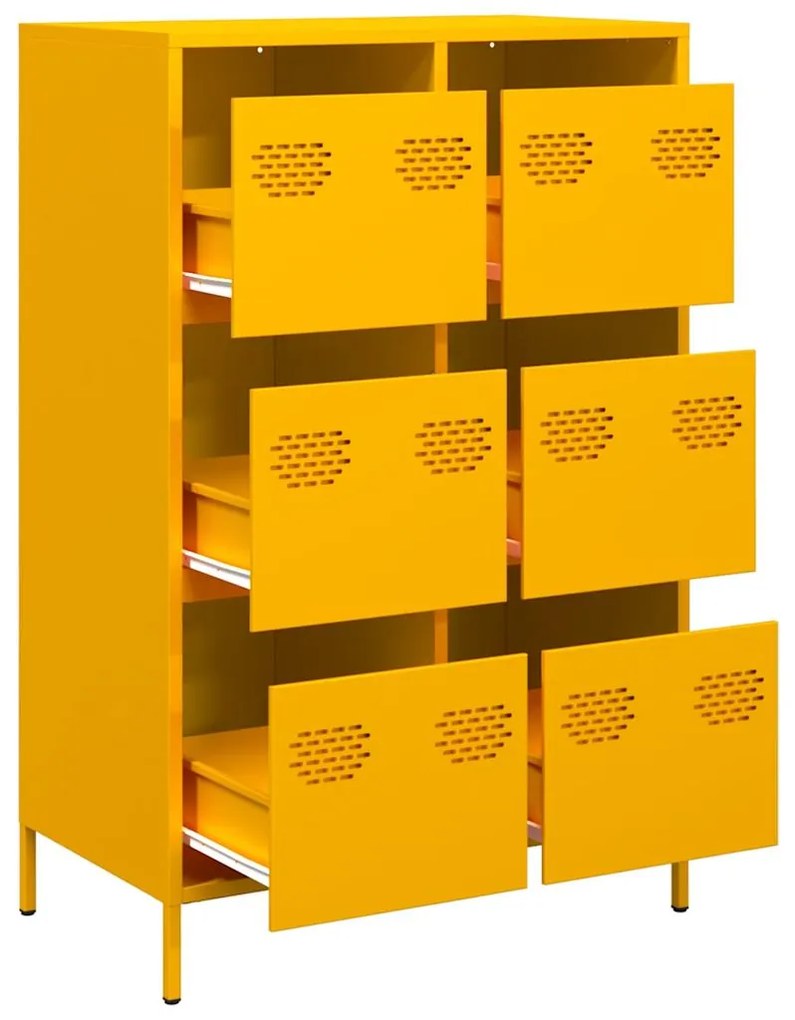 Móvel alto 68x39x101,5 cm aço amarelo mostarda