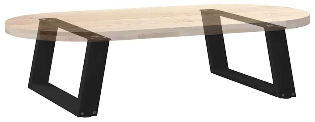 Pés para mesa de centro em formato de U, 2 peças, preto, 70x(30-31) cm