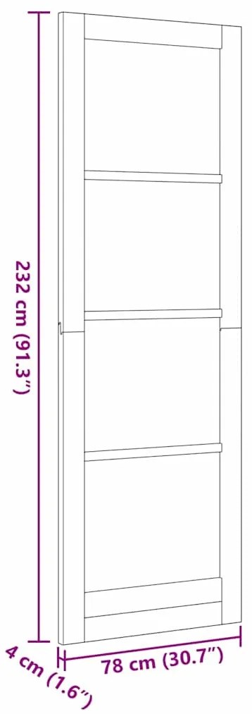 Porta Interior 'ORKDAL'Branca 78x232x4 cm de Pinho Sólido