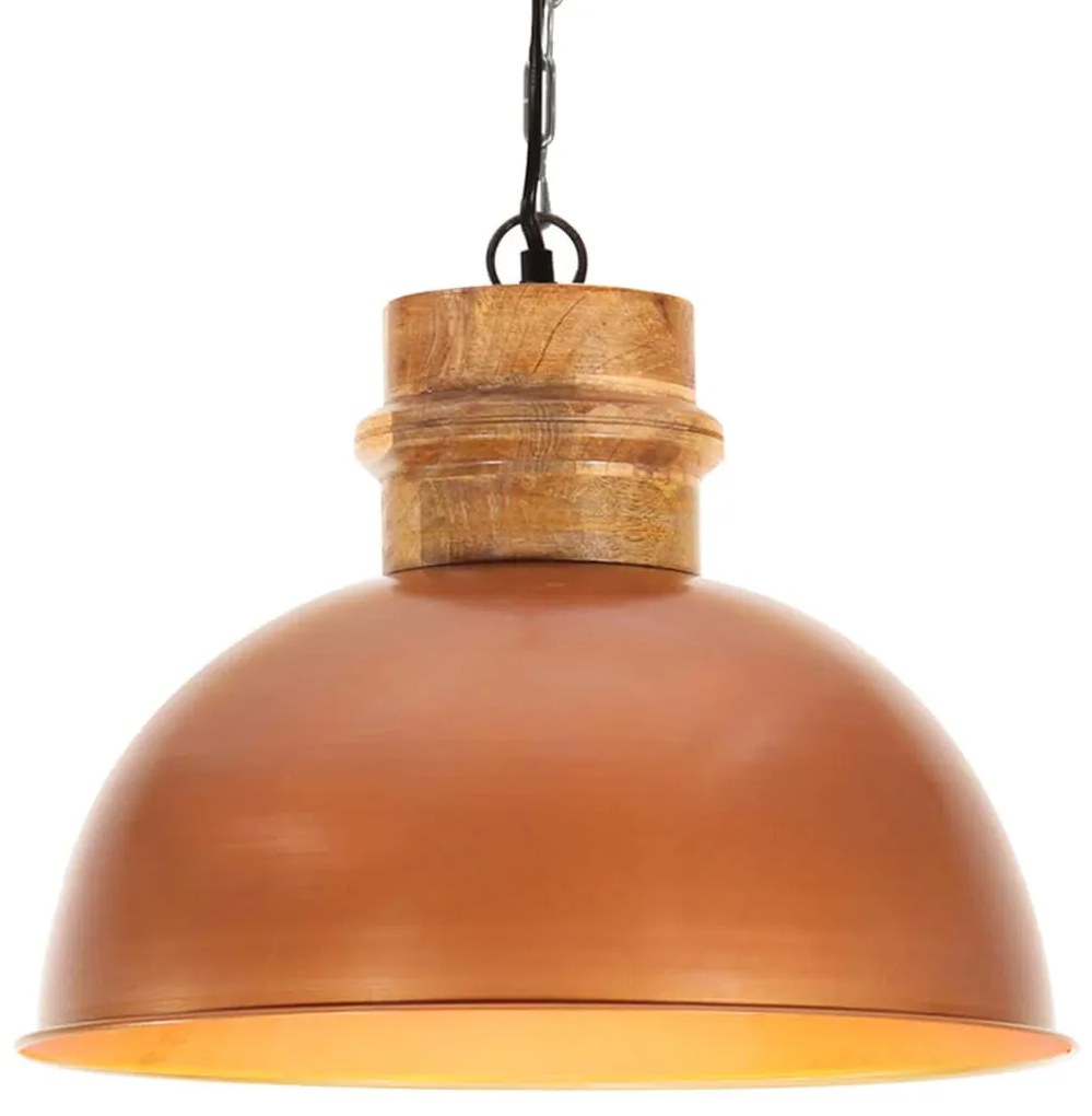 vidaXL Candeeiro de teto industrial redondo 42 cm E27 mangueira cobre