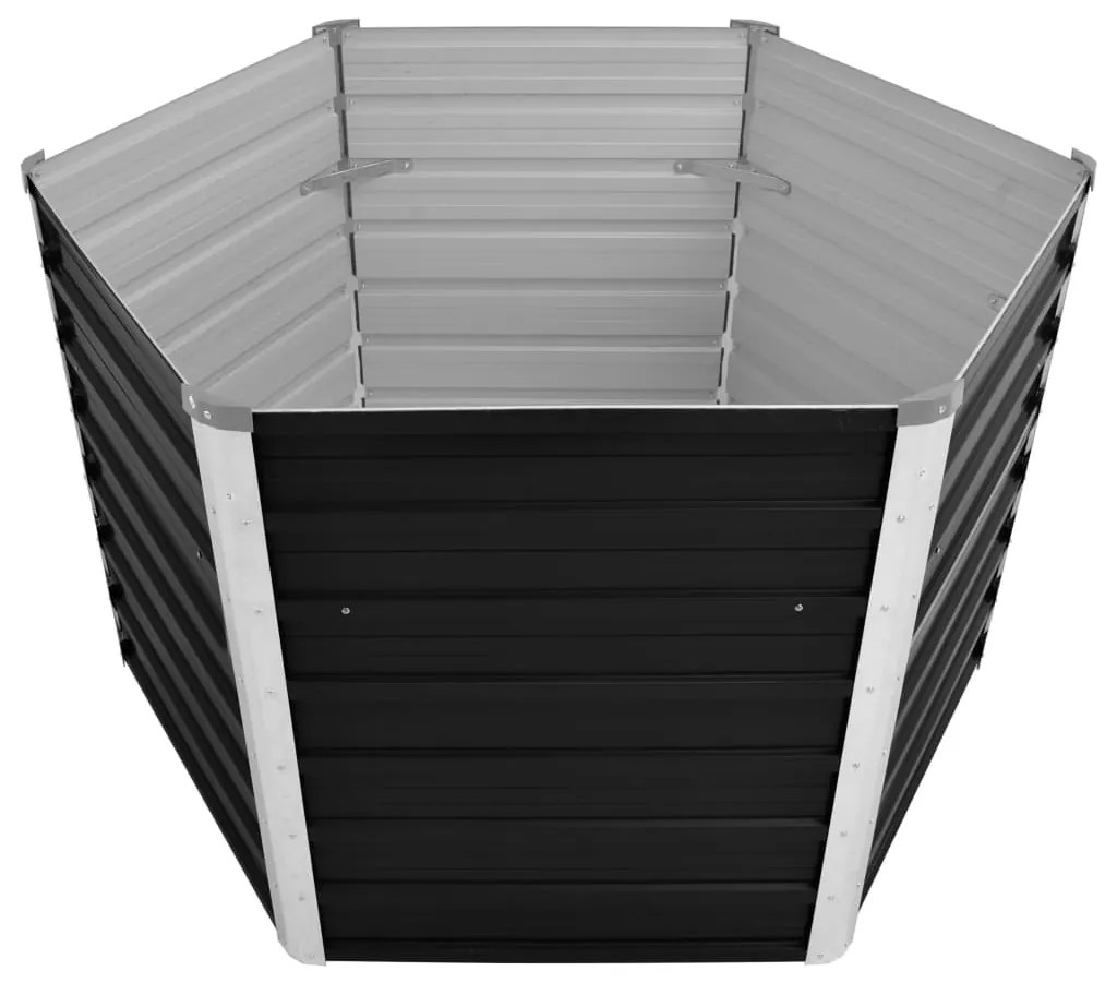 Canteiro elevado jardim aço galvanizado 129x129x77 cm antracite