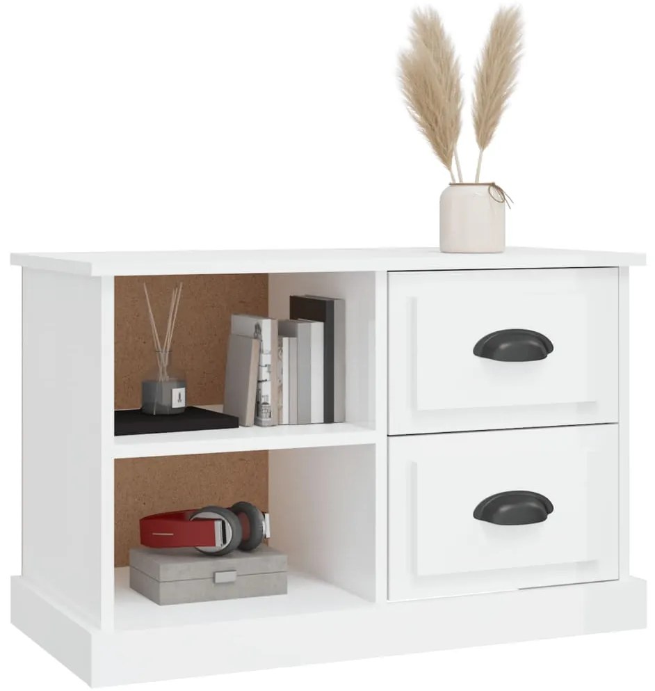 Móvel p/ TV 73x35,5x47,5 cm derivados madeira branco brilhante