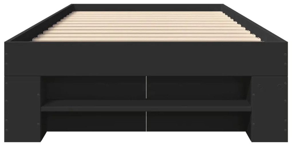 Estrutura de cama 90x200 cm derivados de madeira preto