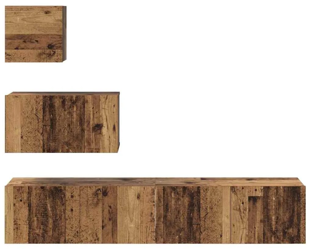 Conjunto de móvel de TV 4 pcs Madeira antiga 80 x 30 x 30 cm