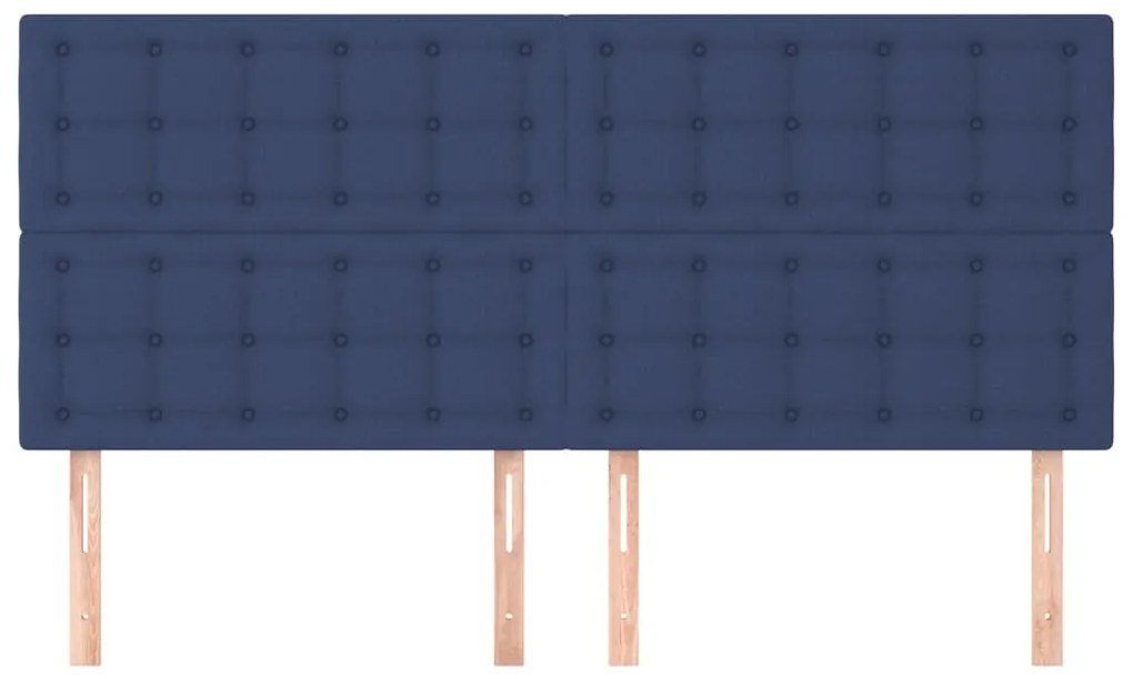 Cabeceira de cama 4 pcs tecido 100x5x78/88 cm azul