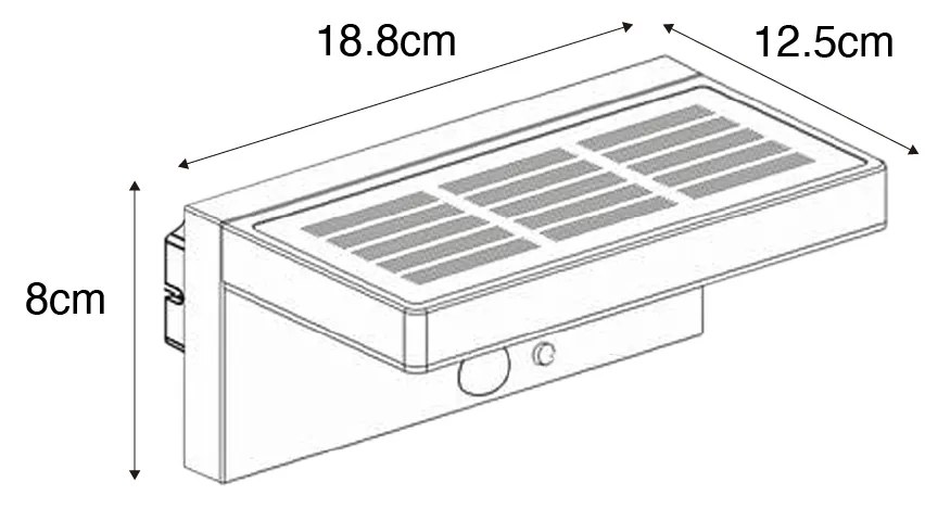 Candeeiro de parede exterior cinzento escuro com LED e luz regulável a energia solar - Sunnie Moderno