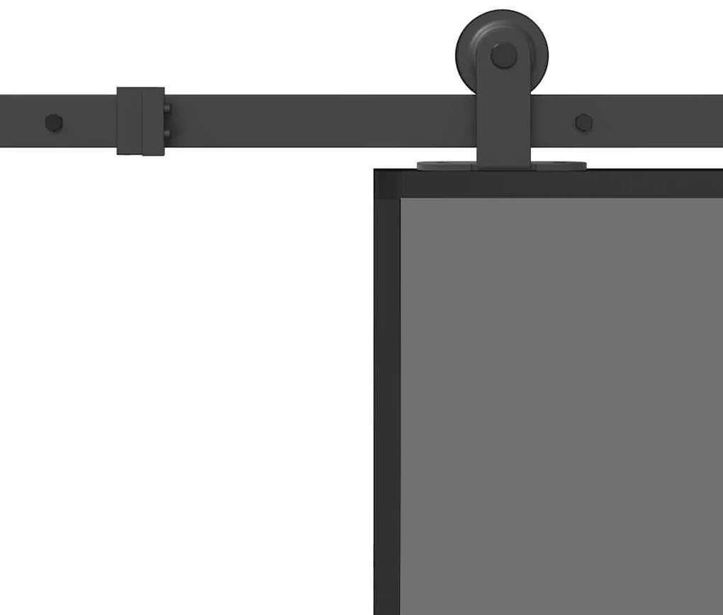 Porta deslizante ferragens 76x205cm vidro temperado/alumínio