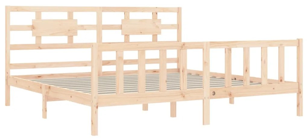 Cama sem colchão 200x200 cm madeira de pinho maciça