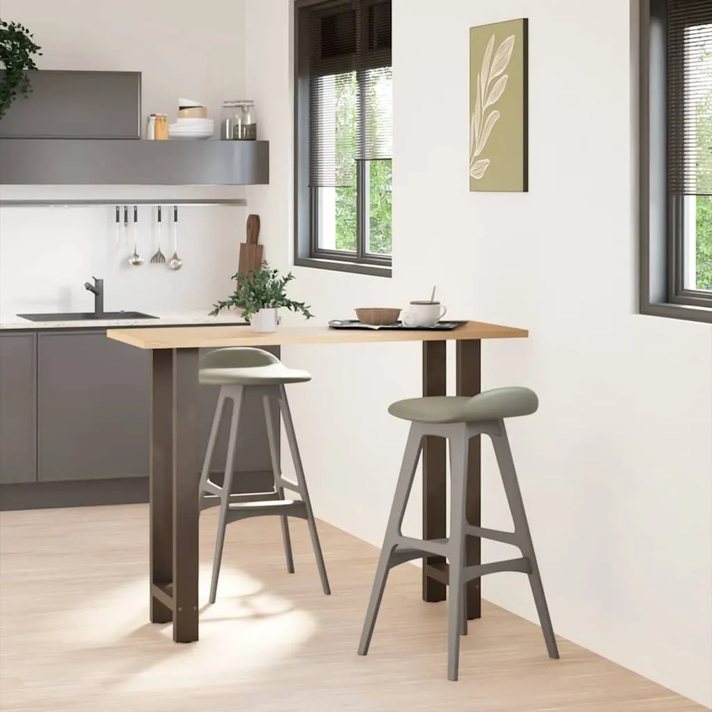 Pés de mesa de bar em aço natural, 2 peças, 50x (100-101) cm, aço