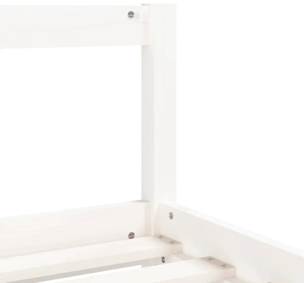 Estrutura de cama infantil 80x200 cm pinho maciço branco