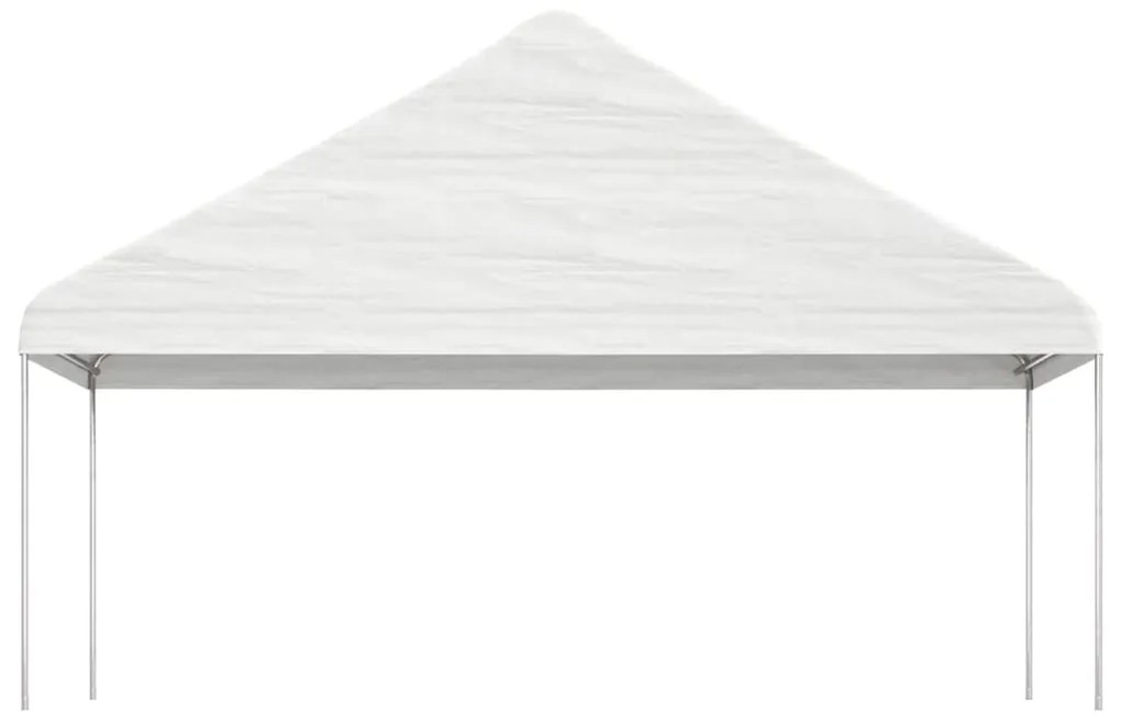 Gazebo com telhado 6,69x5,88x3,75 m polietileno branco