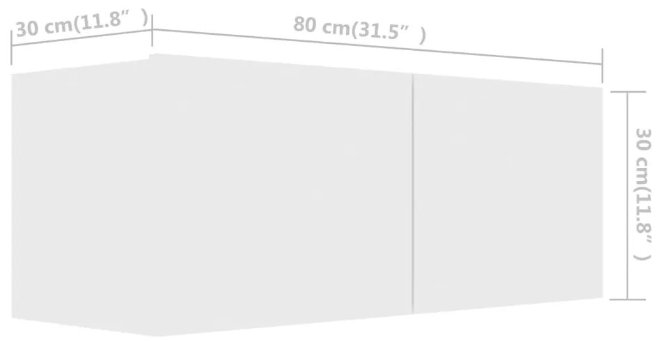 Móveis de TV 4 pcs 80x30x30 cm contraplacado branco