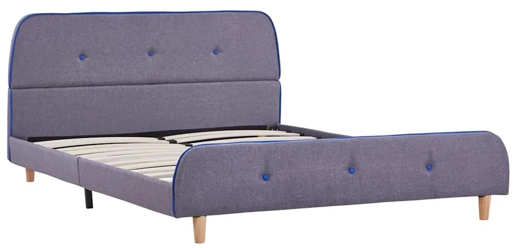 Estrutura de cama sem colchão 135x190 cm tecido cinzento-claro