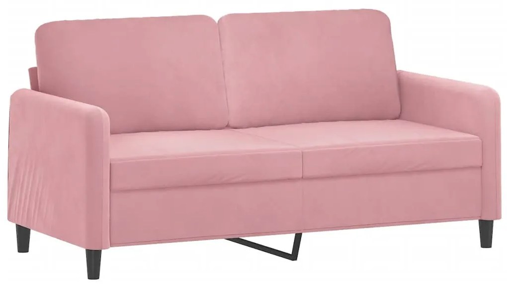 2 pcs conjunto de sofás com almofadas veludo rosa