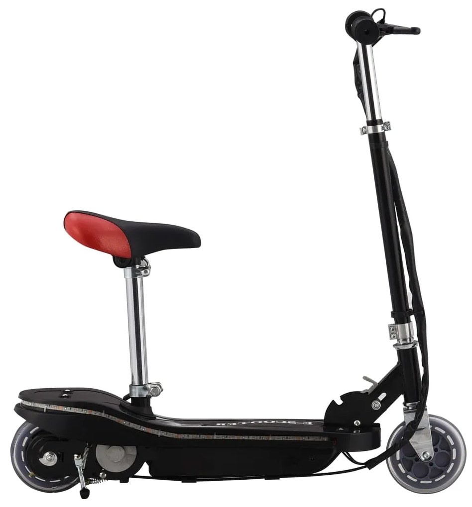 Trotinete para criança com assento e LED 120 W preto